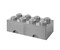 LEGO Brick Drawer, 8 Knobs, 2 Drawers, Stackable Storage Box, Stone Grey